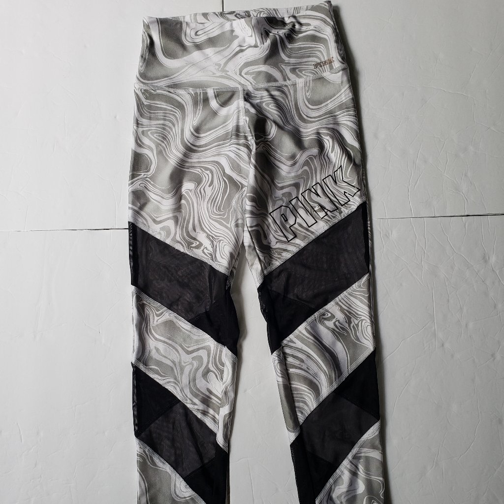 Victoria’s Secret Pink Ultimate High Waist Mesh Leggings In Marble Print